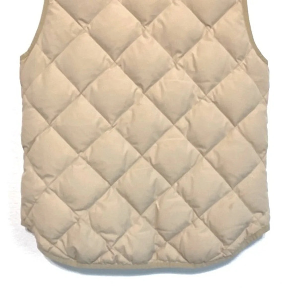 J. Crew Beige Sleeveless Full Zipper Down Filled Quilted Puffer Vest Size Small - Picture 8 of 11